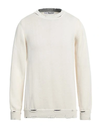 Grey Daniele Alessandrini Man Sweater Cream Size 42 Cotton In White