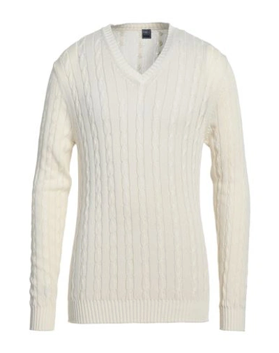 Fedeli Man Sweater Cream Size 42 Cotton In White
