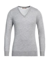 Cruciani Man Sweater Grey Size 46 Cashmere, Silk In Grey