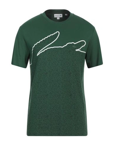 Lacoste Man T-shirt Green Size 4 Cotton, Polyester, Elastane