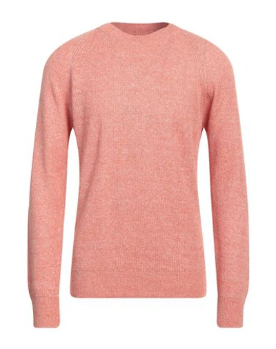 Barba Napoli Man Sweater Orange Size 44 Linen, Cotton