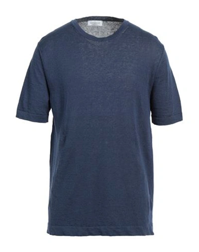 Bellwood Man Sweater Navy Blue Size 44 Linen, Cotton