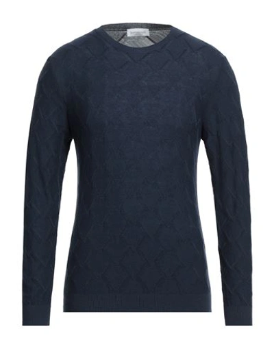 Bellwood Man Sweater Midnight Blue Size 46 Silk, Cotton