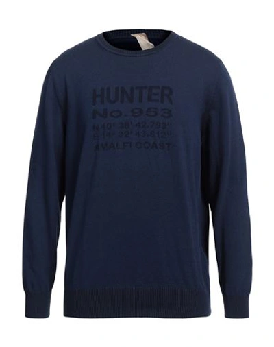 H953 Man Sweater Navy Blue Size 46 Cotton