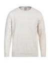 H953 Man Sweater Ivory Size 42 Cotton In White