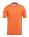 Roberto Collina Man Sweater Orange Size 40 Cotton