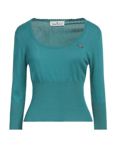 Vivienne Westwood Woman Sweater Deep Jade Size M Cotton In Green