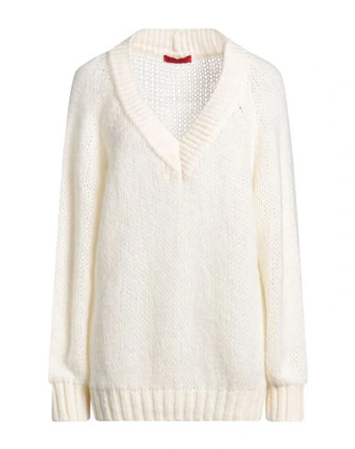 Max & Co . Woman Sweater White Size L Virgin Wool, Polyamide
