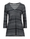 Kangra Cashmere Kangra Woman Sweater Black Size 6 Viscose, Cotton, Polyester In Black