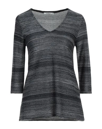 Kangra Cashmere Kangra Woman Sweater Black Size 6 Viscose, Cotton, Polyester