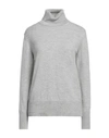 Alpha Studio Woman Turtleneck Light Grey Size 12 Wool, Cashmere
