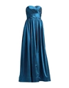 Sologioie Woman Maxi Dress Blue Size 10 Polyester