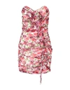 Alessandra Rich Bedrucktes Minikleid Aus Seide In Pink