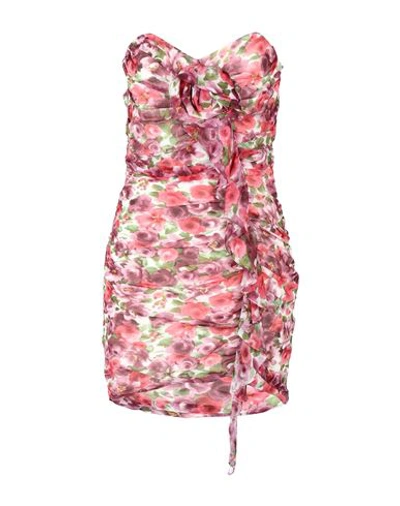 Alessandra Rich Bedrucktes Minikleid Aus Seide In Pink
