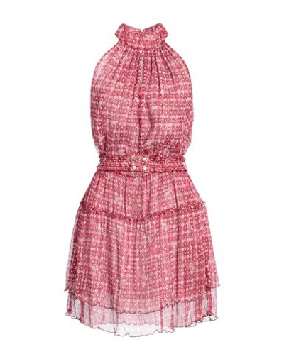 Poupette St Barth Woman Mini Dress Burgundy Size L Silk In Pink