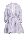 SANDRO SANDRO WOMAN MINI DRESS LILAC SIZE 8 LINEN, POLYESTER