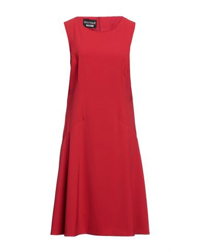 Boutique Moschino Woman Midi Dress Red Size 10 Polyester, Elastane In Red