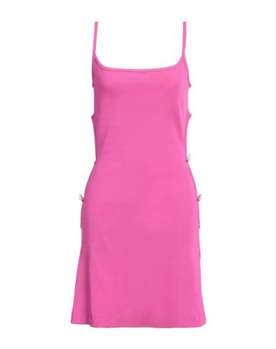 Mach & Mach Woman Mini Dress Fuchsia Size 10 Viscose, Polyamide, Elastane In Pink