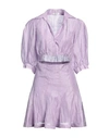 SANDRO SANDRO WOMAN MINI DRESS LIGHT PURPLE SIZE 10 LINEN, POLYESTER