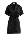 SANDRO SANDRO WOMAN MINI DRESS BLACK SIZE 10 VISCOSE, LINEN