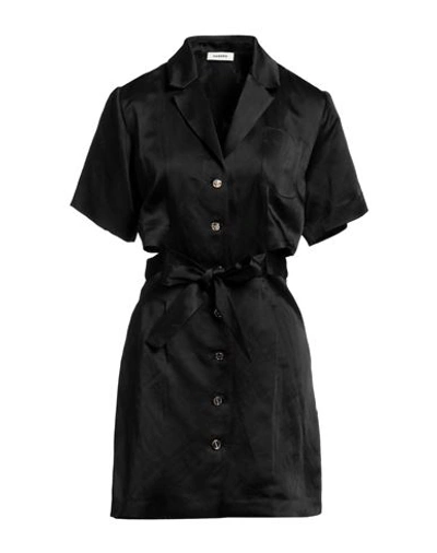 Sandro Woman Mini Dress Black Size 10 Viscose, Linen
