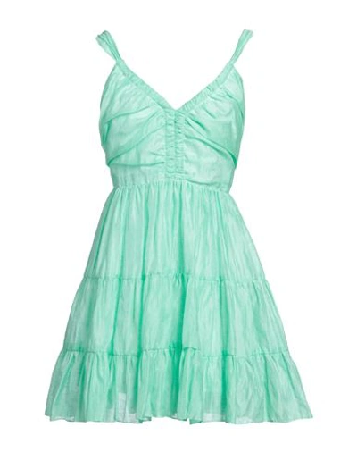 Sandro Woman Mini Dress Light Green Size 6 Linen, Polyester