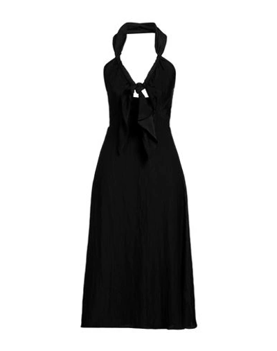 Sandro Woman Midi Dress Black Size 10 Acetate, Polyamide