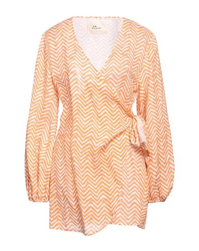 Manebi Manebí Woman Mini Dress Orange Size 8 Linen