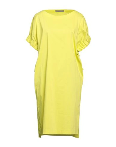 D-exterior D. Exterior Woman Midi Dress Lime Green Size 6 Cotton, Polyamide, Elastane