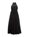 Pinko Woman Maxi Dress Black Size 8 Cotton In Black