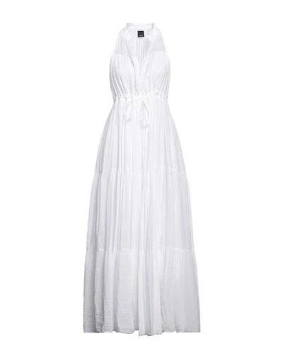 Pinko Woman Maxi Dress White Size 10 Cotton