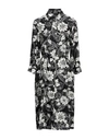 Pinko Uniqueness Woman Midi Dress Black Size 6 Viscose In Black