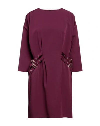 Simona Corsellini Woman Mini Dress Plum Size 8 Polyester, Elastane In Purple