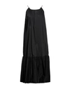 Dx Collection Woman Maxi Dress Black Size S Cotton, Polyamide, Elastane