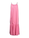 Dx Collection Woman Maxi Dress Pink Size S Cotton, Polyamide, Elastane