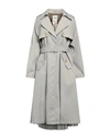 SANDRO SANDRO WOMAN OVERCOAT & TRENCH COAT SAGE GREEN SIZE 4 POLYESTER