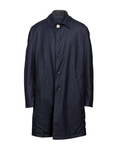 Lardini Man Overcoat Midnight Blue Size 44 Wool