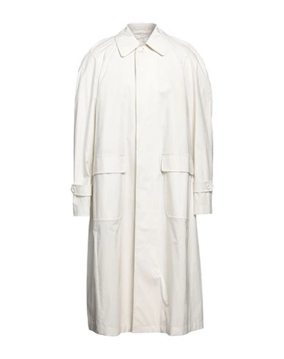 Lardini Man Overcoat & Trench Coat Ivory Size 40 Wool, Elastane In White