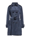 HERNO HERNO WOMAN OVERCOAT & TRENCH COAT NAVY BLUE SIZE 6 POLYAMIDE, POLYURETHANE