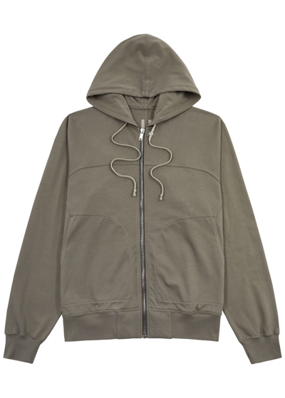 Rick Owens Hooded Cotton Sweatshirt In Grey