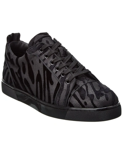 Christian Louboutin Louis Junior Velvet Sneaker In Black