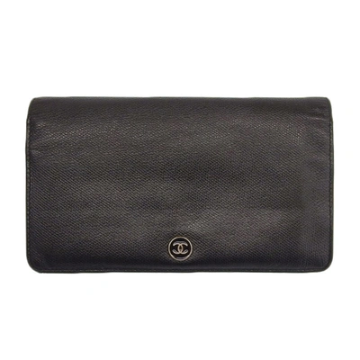 Pre-owned Chanel Cc Leather Wallet () In Black