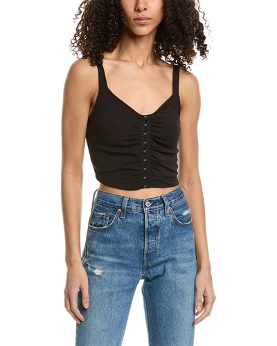 Project Social T Sully Ruched Front Rib Tank In Black