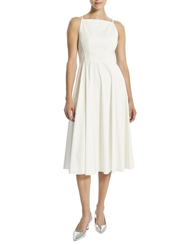 Theory Square Neck Dress In White