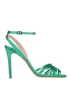 THE SELLER THE SELLER WOMAN SANDALS EMERALD GREEN SIZE 8 LEATHER