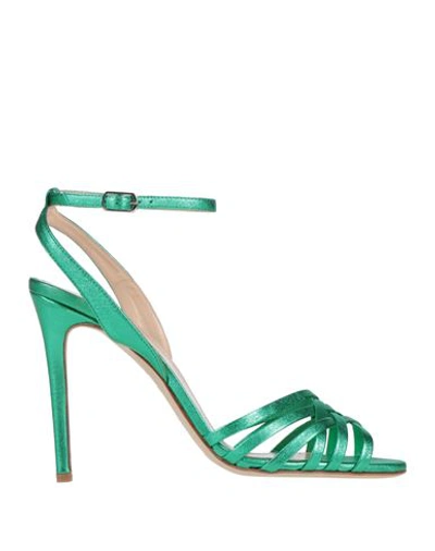 The Seller Woman Sandals Emerald Green Size 8 Leather