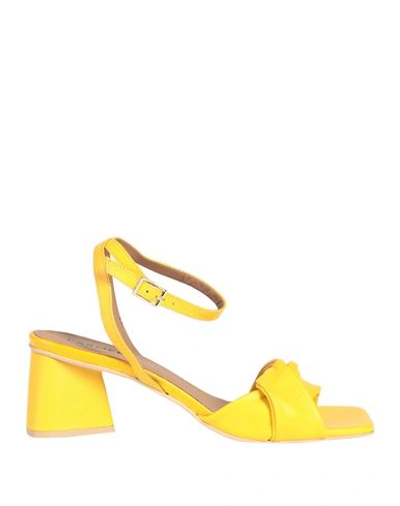 Carmens Woman Sandals Yellow Size 6 Leather