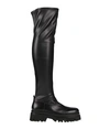 ELVIO ZANON ELVIO ZANON WOMAN BOOT BLACK SIZE 7 LEATHER, RUBBER