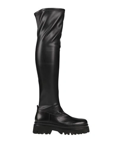 Elvio Zanon Woman Boot Black Size 7 Leather, Rubber