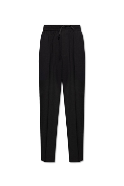 Emporio Armani Pleat Front Trousers In Black